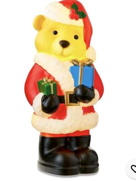 Holiday Time Other - Santa Bear 11" Blow Mold Christmas Decor Tabletop Light Up Holiday Decorations